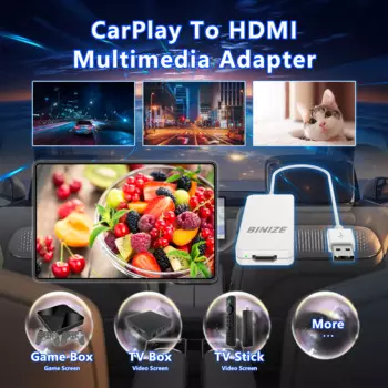 Адаптер Binize CarPlay-HDMI для проводных автомобилей, видеовыход HDMI, ТВ-конвертер, компьютерная зеркальная коробка, Plug And Play