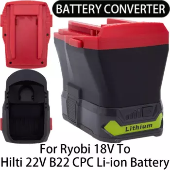 Адаптер для Hilti 22 в B22 CPC Li-Ion tools, преобразователь в Ryobi 18 в, один + адаптер для литий-ионного аккумулятора, аксессуары для электроинструментов