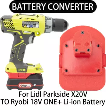 Адаптер для литиевой батареи Lidl Parkside X20V преобразует в литий-ионную батарею Ryobi 18 В, беспроводные модифицированные аксессуары для электроинструментов