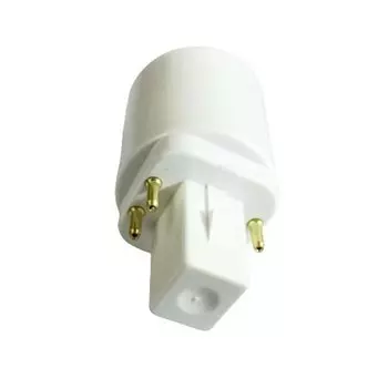 Адаптер G24 на E26/E27, алюминиевый, белый