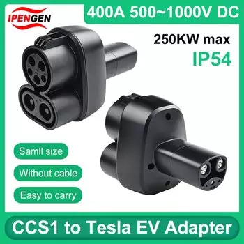 Адаптер IPENGEN CCS 1 к Tesla 400 А, 500 В постоянного тока, 250 кВт для модели 3 Y S X, быстрая зарядка для Tesla с зарядным устройством DC CCS1 CCS1 Combo