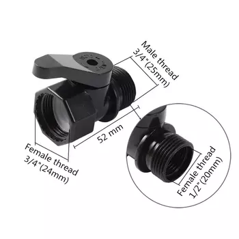 Адаптер клапана Adhere To Fly 3/4", пластик, черный
