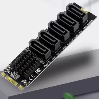 Адаптер M.2 NGFF на 5 портов SATA M2 NGFF B-Key 6 Гбит/с SSD на SATA3 Плата расширения JMB585 чипсет Plug and Play для настольного ПК