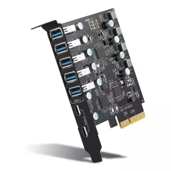Адаптер PCI-E-USB 3.2 типа Gen 2 с полосой пропускания 20 Гбит/с, 7-портовая (5XUSB-A + 2XType-C) плата расширения с поддержкой MAC 10G