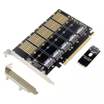 Адаптер PCI-E X16 M.2 B, переходная карта SSD, PCIE на 5 портов B, ключ NGFF M.2, карта адаптера SSD JMB585, ключ чипсета b