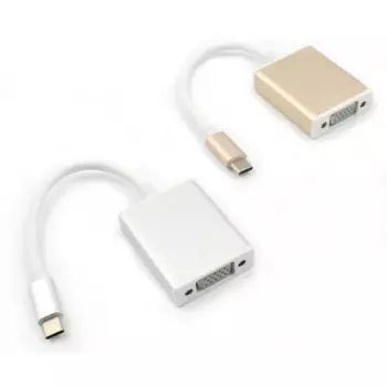 Адаптер-переходник для монитора HDTV, 10 шт./партия, USB 3.1 Тип C папа-VGA мама 2K 1080P HDTV, кабель-переходник для Mac Macbook