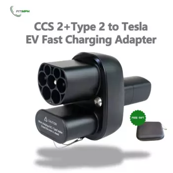 Адаптер FITMPH CCS2 + Type 2 к NACS Tesla, адаптер DC и AC 2-в-1, 250 кВт для модели 3/X/Y/S, для быстрой зарядки Tesla в Европе