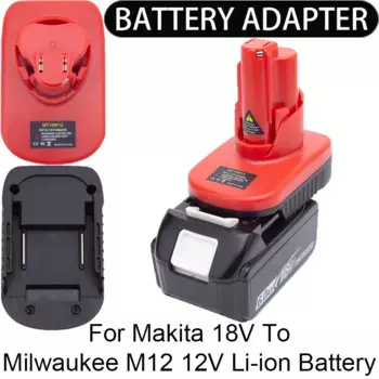 Адаптер/преобразователь аккумулятора для литий-ионных инструментов Milwaukee M12 12 В в адаптер литий-ионного аккумулятора Makita 18 В, аксессуары для электроинструментов