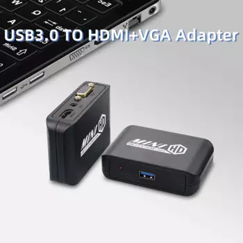 Адаптер VGA 2 в 1 с USB 3,0 на HDMI, мультидисплейный адаптер 1080P 2 в 1, совместимый с USB на HDMI конвертер для Windows 7/8/10