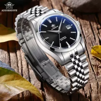 ADDIESDIVE 39 мм AD2029 Мужские часы Роскошные часы из нержавеющей стали 316L NH35 Механический механизм 100 м Водонепроницаемые повседневные наручные часы с календарем