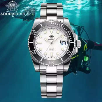 ADDIESDIVE 41mm New Men Automatic Watch 20Bar waterproof Sapphire Glass часы мужские наручные NH35 Movement Mechanical Watches