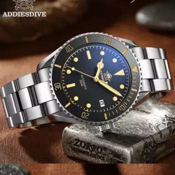 ADDIESDIVE AD2101 Деловые винтажные кожаные наручные часы NH35 с сапфировым стеклом Автоматические механические наручные часы Reloj Hombre