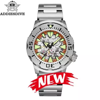 ADDIESDIVE автоматические механические часы с сапфировым стеклом C3 супер светящиеся 8N24 200 м водонепроницаемые мужские часы со скелетом из стали 316L