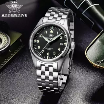 ADDIESDIVE Классические мужские часы Роскошные NH35A Сапфировые механические часы для отдыха Водонепроницаемые светящиеся наручные часы из нержавеющей стали