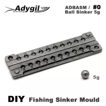 Adygil DIY рыболовный шар грузило прессформы ADBASM/#0 шарик грузило 5g 10 полостей