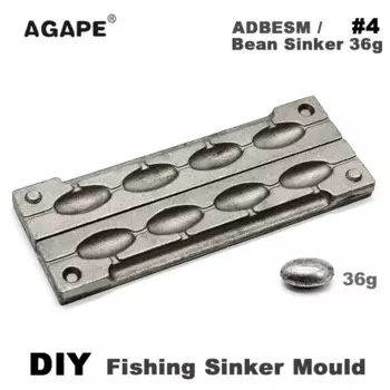 Agape DIY рыболовные бобы грузила форма ADBESM/#4 бобы грузила 36 г 4 полости