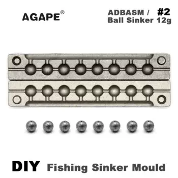 Agape DIY рыболовные шарики грузила форма ADBASM/#2 шариковый грузила 12 г 8 полостей