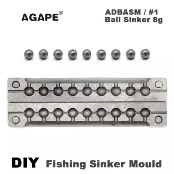 Agape DIY рыболовные шарики грузила пресс-форма ADBASM/#1 шариковый грузила 8 г 9 полостей