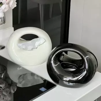 AhunderJiaz черная керамическая настольная коробка для салфеток для гостиной, отеля, несколько сцен, украшение для домашнего хранения