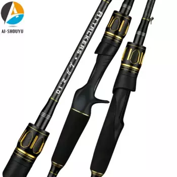AI-SHOUYU рыболовная удочка 1,98 м/2,1 М/2,4 м/MH, мощное углеродное спиннинговое удилище для заброса приманки, вес приманки 7-30 г, удочка, инструменты