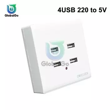 Aideepen 2/4 портов USB электрическая розетка