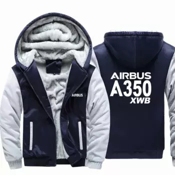 Airbus A350XWB флисовые теплые шерстяные авиационные пилоты летные мужские пальто куртки осень-зима толстые толстовки с капюшоном на молнии толстовки
