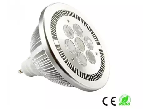 Акции! 7 Вт LED AR111 GU10 лампы прожектор 85-265VAC 6500 к холодный белый 30 45 60 градусов угол луча