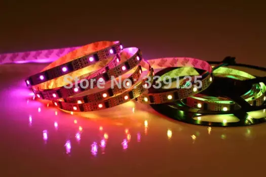 Акция! СВЕТОДИОДНАЯ лента smd 5050 rgb ws2801 пиксельное цифровое освещение; 32 светодиода/м с 32 шт. WS2801 IC,DC5V, белая печатная плата, не Водонепроницаемая IP20