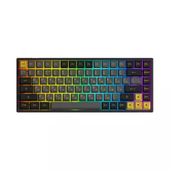 Akko 3084B Plus черно-Золотая Беспроводная Механическая игровая клавиатура RGB с горячей заменой 84 клавишами, многорежимная с русскими буквами ASA