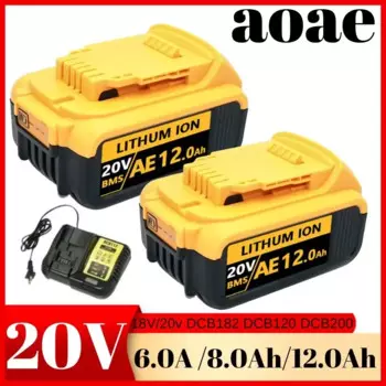 Аккумулятор 12000 мАч DCB200 20 в, совместимый с электроинструментами dewalt 18 в, перезаряжаемый Электрический инструмент, литиевые батареи 20 в 18 в