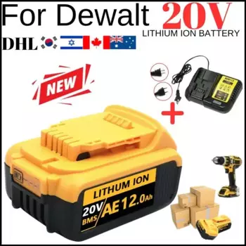 Аккумулятор 12000 мАч DCB200 20 в, совместимый с электроинструментами dewalt 18 в, перезаряжаемый Электрический инструмент, литиевые батареи 20 в 18 в