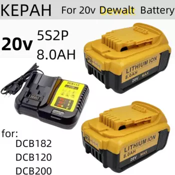Аккумулятор 8000 мАч DCB200 MAX для Flexvolt для Dewalt DCB606 DCB205 DCB206 DCB209 DCB182, аккумулятор для электроинструмента 20 в/60 в