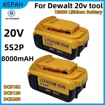 Аккумулятор 8000 мАч DCB200 MAX для Flexvolt для Dewalt DCB606 DCB205 DCB206 DCB209 DCB182, аккумулятор для электроинструмента 20 В/60 В
