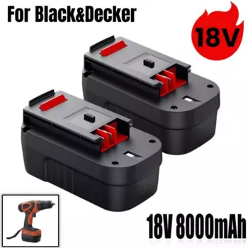 Аккумулятор для электроинструмента Black & Decker 18V 8000mAh A18 A1718 A18NH HPB18 HPB18-OPE FS1800CS FS1800D FS1800D-2 FS1800ID