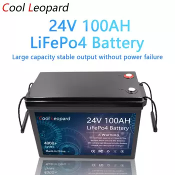 Аккумулятор LiFePO4 24 В, 100 Ач, 300 Ач подходит для наружного энергосбережения с встроенным запасным аккумулятором большой емкости BMS.