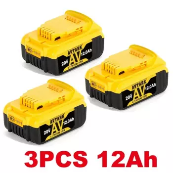 Аккумулятор литий-ионный для DeWalt MAX DCB205 DCB201 DCB203, 20 в, 2024 Ач, 12 Ач