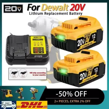 Аккумулятор литий-ионный для DeWalt MAX DCB205 DCB201 DCB203, 20 в, 2024 Ач, 12 Ач
