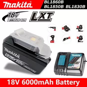 Аккумулятор Makita 18 в, 6,0 Ач, для замены электроинструмента 18 в BL1830B BL1850B BL1850 BL1840 BL1860, перезаряжаемые литий-ионные батареи
