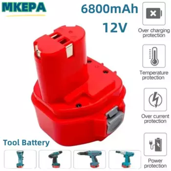 Аккумулятор Ni-MH 6800 мАч для инструментов электрических приборов Makita, 1200, 1220, 1201, 1222, 1233SA/B1235, 192681-5, PA12, 12 В