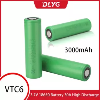 Аккумулятор VTC6 18650 мАч, 3000 В, 30 А, 18650, перезаряжаемые батареи для фонариков US18650VTC6