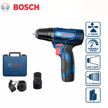 Аккумуляторная электрическая дрель Bosch GSR 120 Li с аккумулятором Yunchi, Электрическая отвертка, электроинструмент для скручивания и сверления