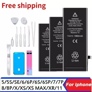 Аккумуляторная батарея 0 цикл для IPhone 5 5C SE 6 6S 7 8 Plus X XR XS 11 12 13 14 Pro SE2 Max, сменная батарея