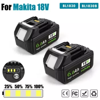 Аккумуляторная батарея для электроинструментов Makita, 18 в, 6000 мАч, со стандартным литий-ионным аккумулятором для замены, зарядное устройство LXT, BL1860B, BL1860, BL1850 + 2A