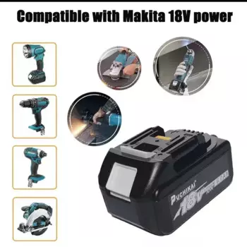 Аккумуляторная батарея makita 18 в с зарядным устройством, для шуруповерта Makita, Аккумуляторная дрель, угловой гаечный ключ bl1830b, bl1850b, bl1860