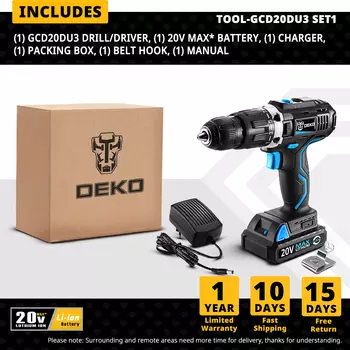 Аккумуляторная дрель DEKO GCD20DU3