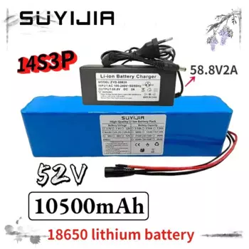 Аккумуляторная литиевая батарея 14S3P1865 0, 52 в, 1050 0 мАч, с реальной емкостью, подходит для электрических велосипедов и скутеров