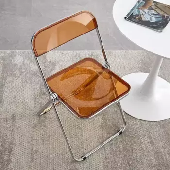 Акриловый Обеденный прозрачный стул Ins складной стул пластиковая дизайнерская мебель молочный чай сетка Красная одежда магазин фото