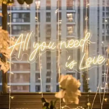 All Your Need Is Love Неоновая вывеска для декора стен Светодиодная подсветка для свадьбы, помолвки, вечеринки, бара, магазина, украшения комнаты, художественная лампа