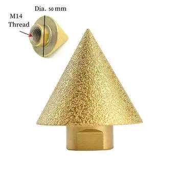 M10/M14 Алмазная фреза для снятия фаски с резьбой 38/50 мм Конусная пробивная расширяющаяся сверло для керамической плитки Шлифовальный круг для снятия фаски
