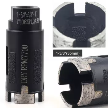 Алмазное корончатое сверло DC-CBZL02 дюйма, 1-3/8 дюйма, 35 мм, сухое паяное твердым припоем в вакууме для сухого сверления и шлифования камня